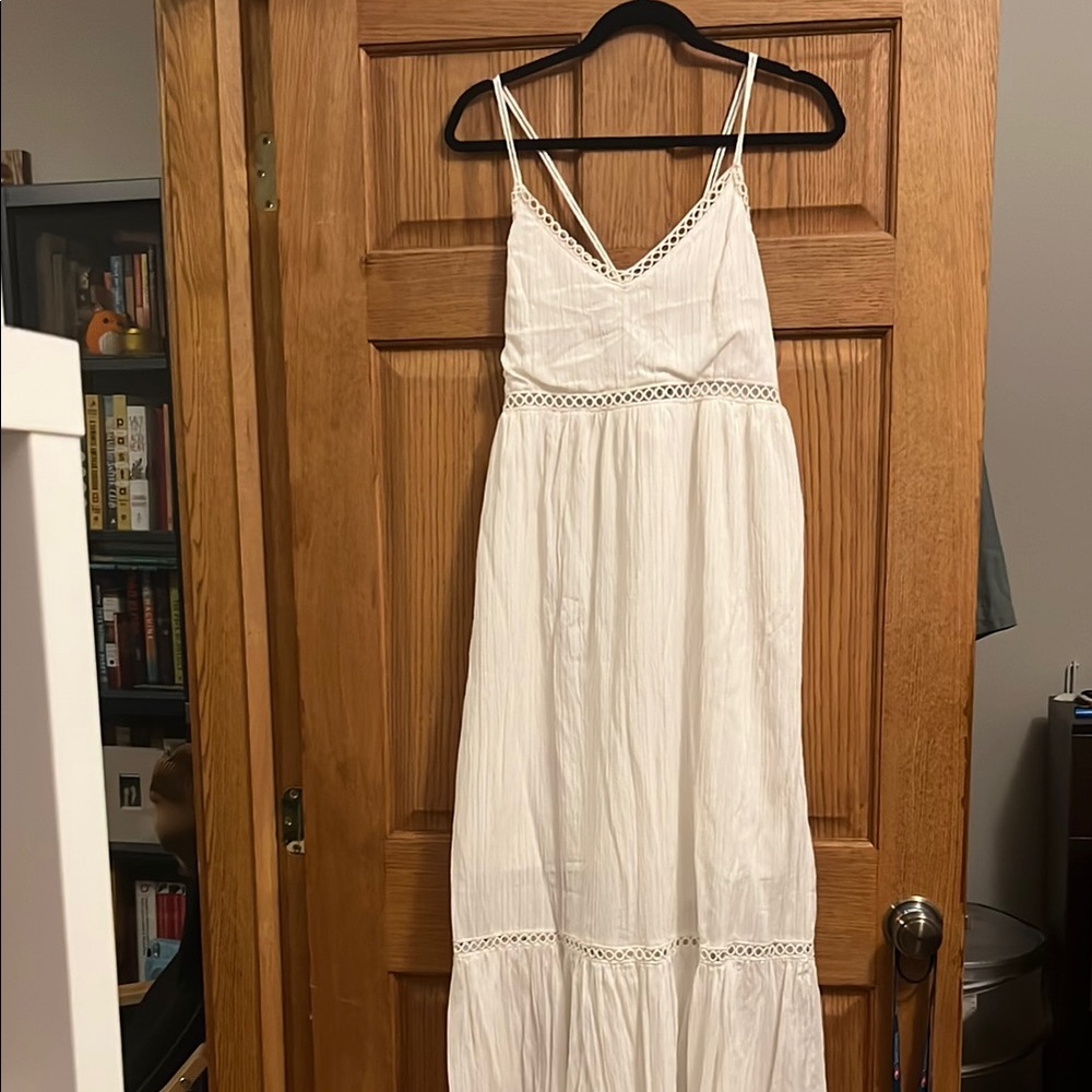 Lulu's White Sleeveless Maxi Sundress